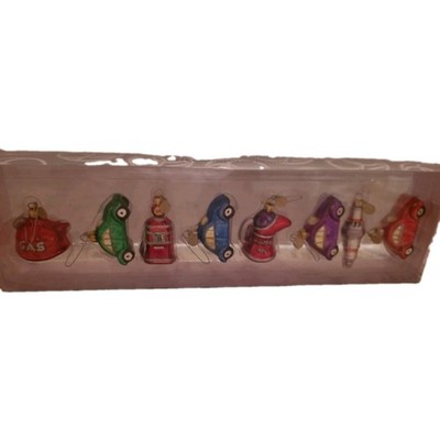 Department 56 Tiny Trimmings MINI GLASS ORNAMENTS - CLASSIC CARS Set of 8 