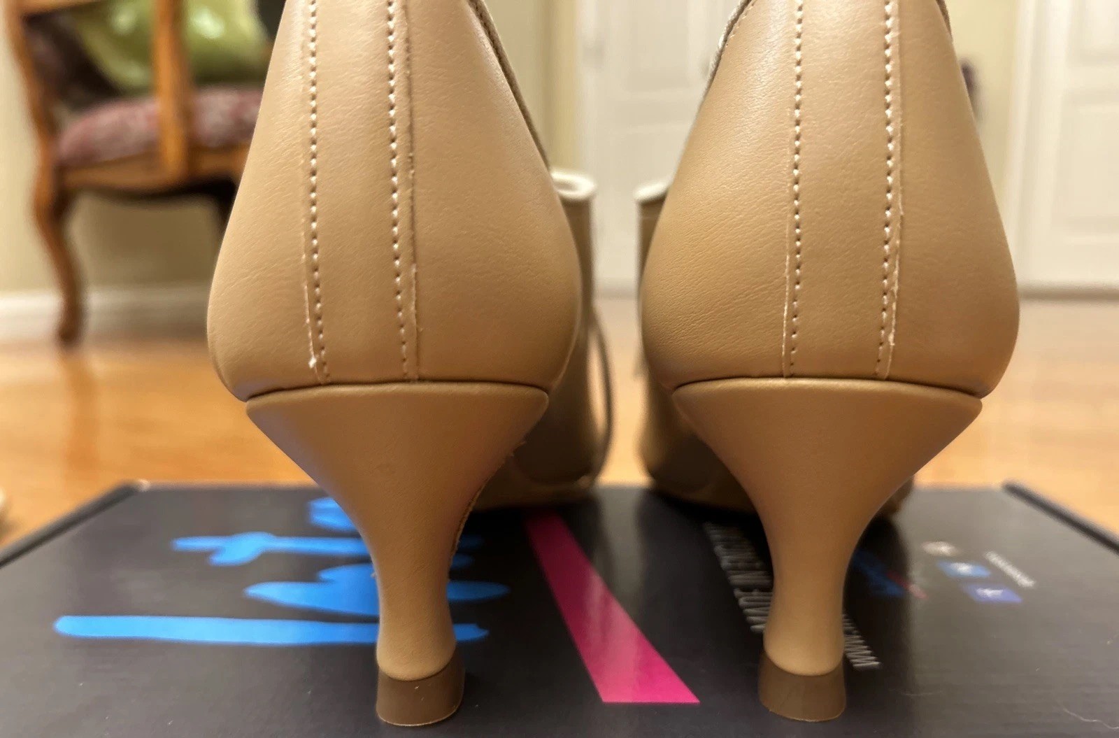 New Dance Practice IDS Shoes Size 5(UK) Heel 2” Custom Made Wide Leather Beige