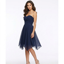 Navy Blue Evening Prom Dress Women s Medium Formal Gown Sleeveless Elegant