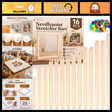 16 Pcs Needlepoint Stretcher Bars Set 6"-16"  100 Tacks for Crafting  Framing