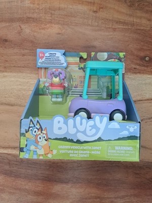2025 Bluey & Friends GRANNY CAR WITH JANET Figure & Vehicle Moose Enterprise 