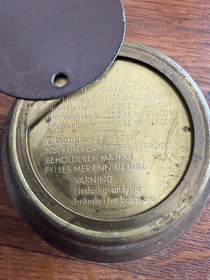 KIT DE CAMPING Estufa de Alcohol TRANGIA De Colección Latón SUECIA ul BUG OUT Quemador de Espíritu Foto 4 de 4