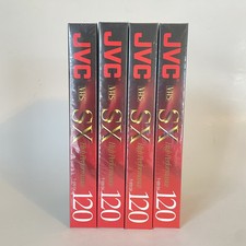 4 Pack JVC T-120 SX 6-Hour High Performance Blank VHS Tapes NEW SEALED