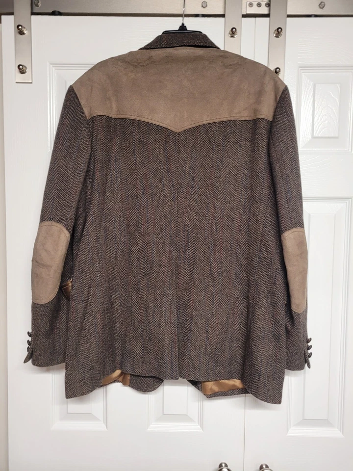 Blazer Pendleton 46 Vintage Lana Espiga Rockabilly Gamuza Vaquero Occidental Foto 4 de 4