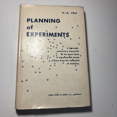 Planning of Experiments Hardcover Book w/Dust Jacket By D.R. Cox 1958 FIRST ED