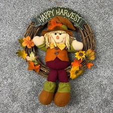 Prima Creations Scarecrow Happy Harvest Grapevine Wreath Fall Autumn Door Decor