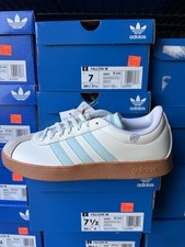 Adidas VL Court Base White Turquoise Grey Shoes JI1767 Women's Sizes NEW