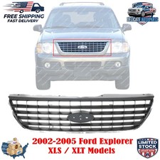 New Replacement Front Grille Gray With Chrome Molding For 2002-05 Ford Explorer