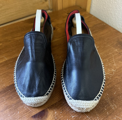 Rag & Bone 9 Black leather Del Rey espadrille flats timeless island everyday