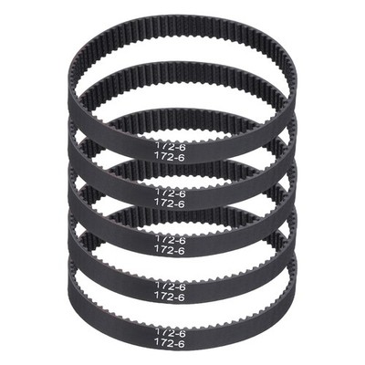 172mm GT-2 Timing Belt, 5pcs 6mm Width 2mm Pitch 3D Printing Closed Loop, Black