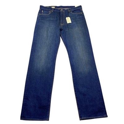 Levis Premium 501 Original Stretch Jeans Mens Sz 36 Blue Straight Leg Grunge