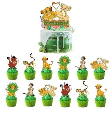 Lion King Cake Topper Set Cupcake Kids Birthday Party Decoration Simba Nala