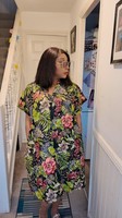 African Women Ankara Print Dress Rhinestones  Party Church Dress UK Size 14 - 20