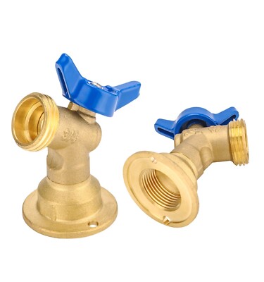 2 PCS EFIELD 1/4Turn Valve/Sillcock Bibb &Flange 1/2'' Female NPT Inlet x3/4'' MHT