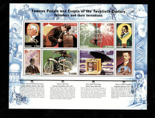 Ghana 1998 - Famous Inventors - Sheet of 8 Stamps - Scott #2062 - MNH