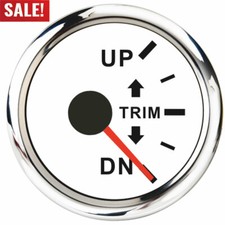 Right Side Boat Marine Trim Tilt Up / Down White Gauge UP-DN Trim Meter 52mm    