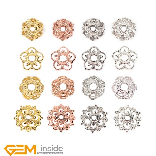 Flower Spacer Beads Cap Charms Craft S925 Sterling Silver Jewelry Findings 10pcs - Foto 1 di 42