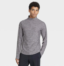 Mens Soft Stretch Cozy 1/4 Zip Pullover - All in Motion Gray Multiple Sizes