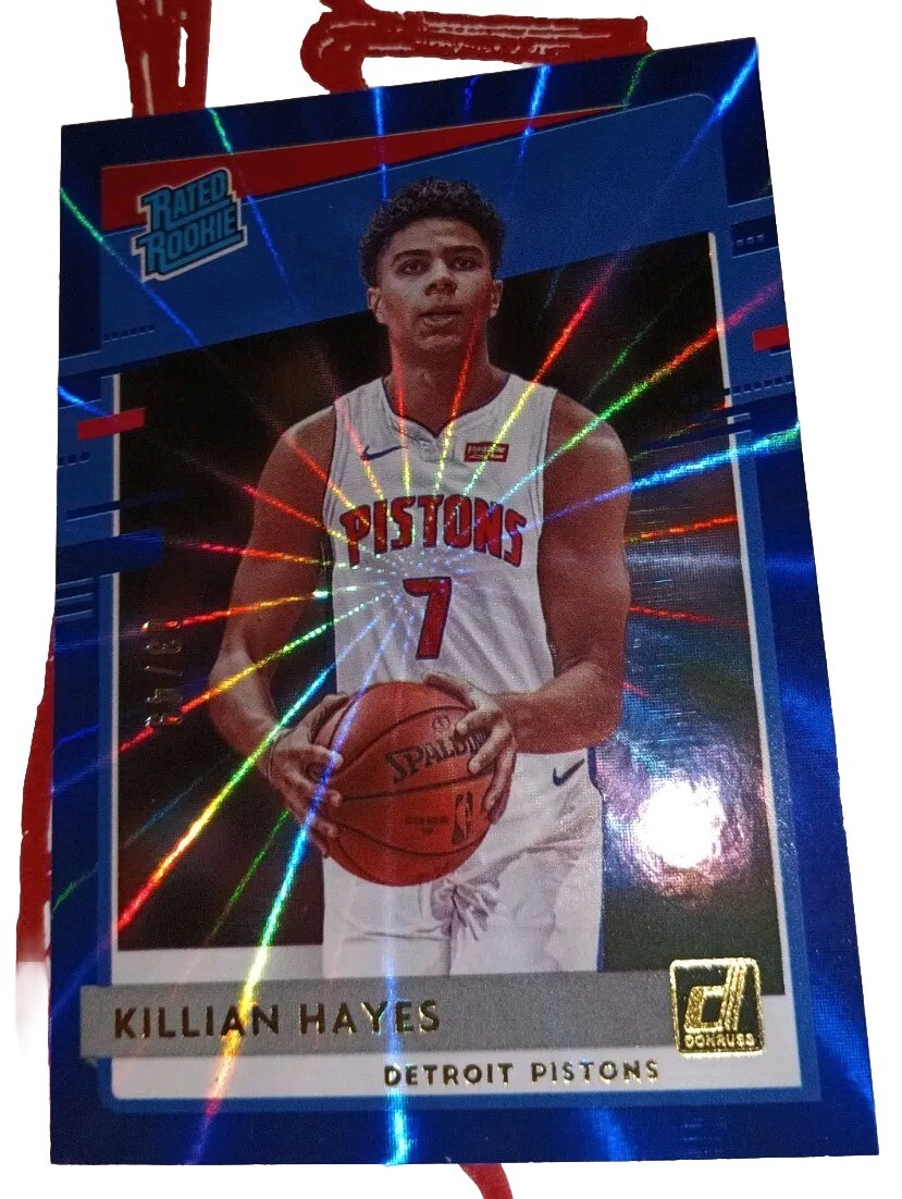 KILLIAN HAYES  2020-21 Panini Donruss Rated Rookie #204 Blue Laser RC  03/49