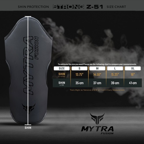 Mytra Fusion Shin Guards Artificial Leather MMA Shin Guards Muay Thai, Training - Picture 6 of 6