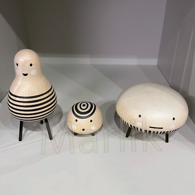 SET of 3 Ikea DVARGTALL DVÄRGTALL Decorative Wooden Figures