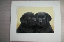 John Weiss LE Print "Double Trouble"  #1417/1450 Black Lab Print - GWS Dog Print