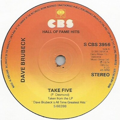 Dave Brubeck - Take Five / It's A Raggy Waltz (7'', Single)