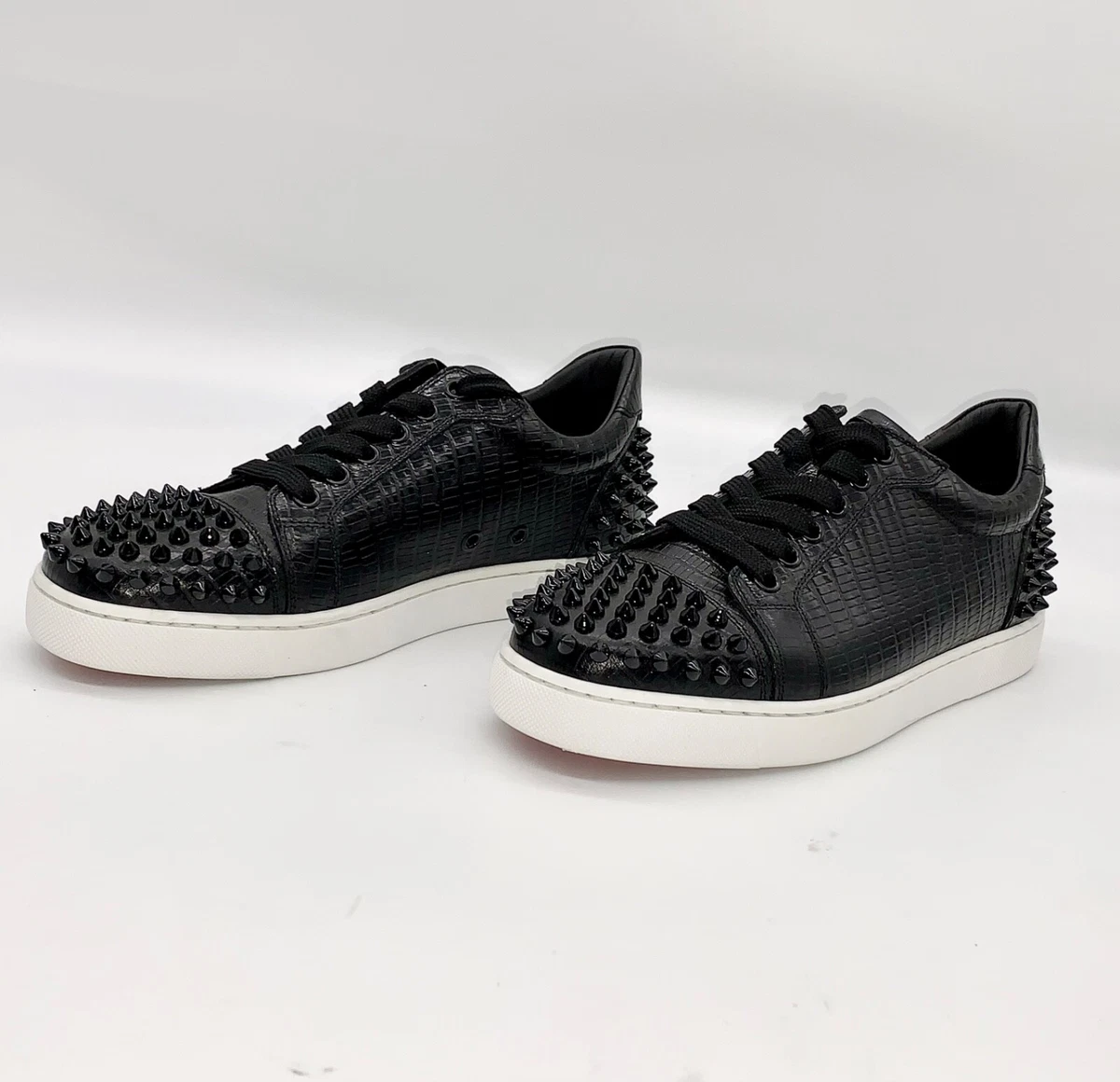 Christian Louboutin, Vieira Spikes flat white sneakers