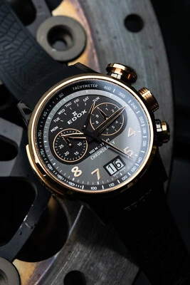 EDOX Chronorally Chronograph 38003 TINGR GNR Herrenuhr Titan Armbanduhr - 45mm - Bild 1 von 4