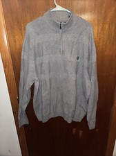 Chaps By Ralph Lauren Men  s Gray 1/4 Zip Sweater Size XL