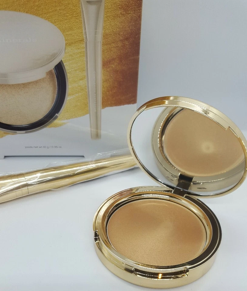 Juego de iluminador/cepillo bareMinerals Gold Obsession 2 piezas edición limitada nuevo en caja Foto 3 de 4