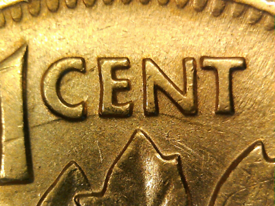 1941 Canada Cent Circulated Red-Brown Reverse Die-Crack George VI