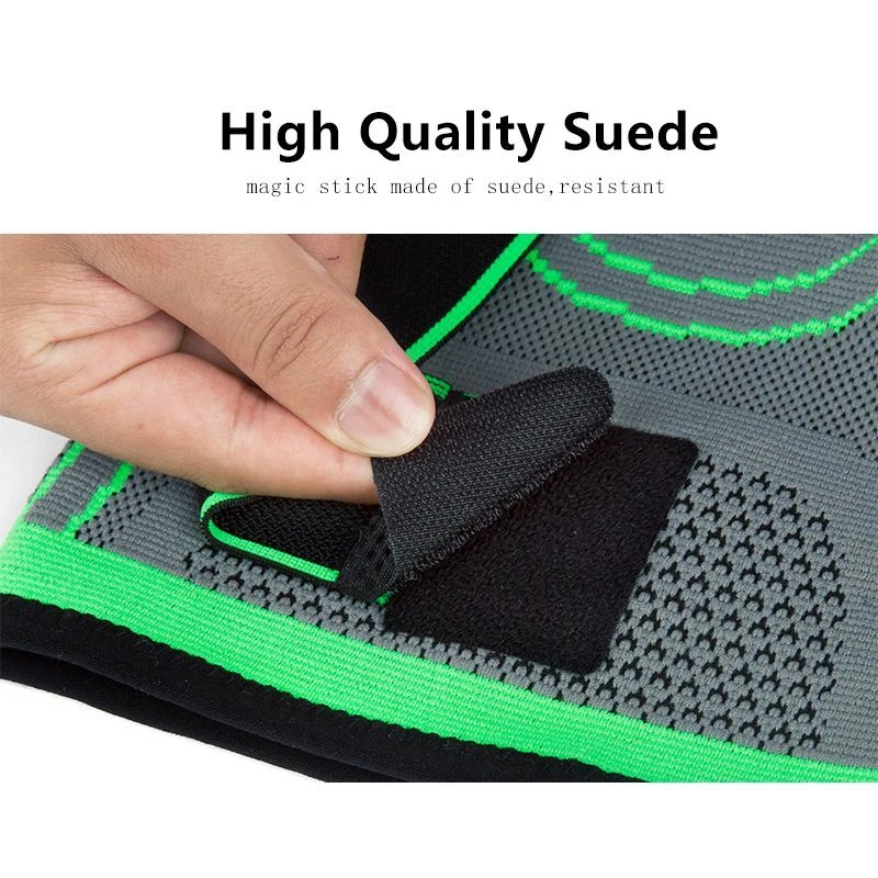 Nylon Sports Knee Support - Black Green Protect Kneepads Brace Leg Sleeves 1PC - Image 4 of 4