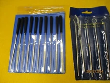 (2) DIAMOND FILE SETS: RIFFLER CONTOURED/ STRAIGHT NEEDLE FILES 10 PCS./5PCS.