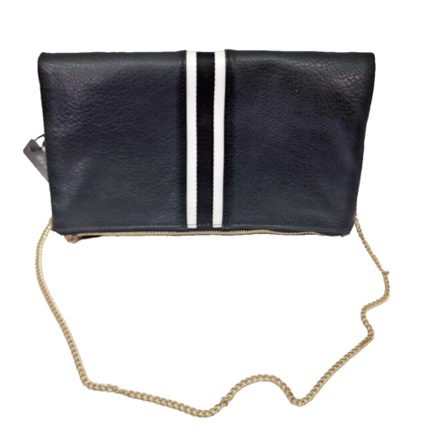 Glitzy Girls Boutique Purse Clutch Crossbody Black Gold Chain Strap Magnetic