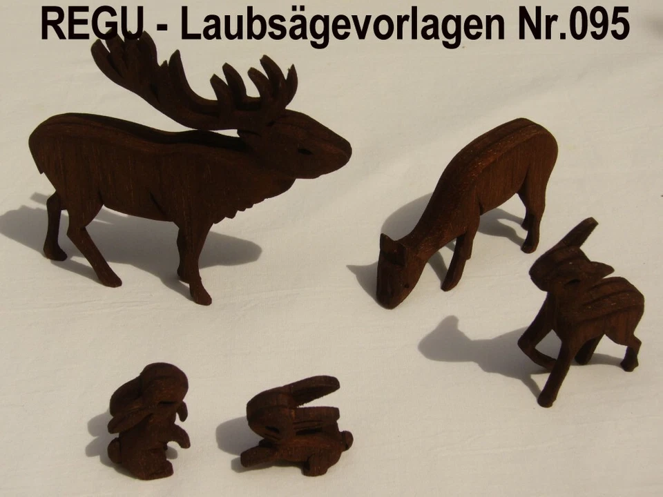 - REGU - Laubsägevorlagen N095 f. Lichterbogen " Waldtiere an der Futterkrippe"  - Bild 4 von 4