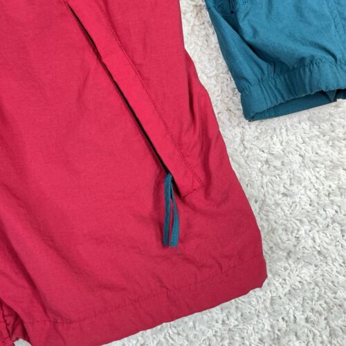 Vintage LL Bean Sunbuster Jacket Mens Large Red Green Hide Away Hood Vented - Picture 2 of 17