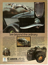 1984 Canon A-1 Camera Vintage Magazine Ad 35mm Lincoln Continental