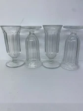 Vintage Very Cool pressed glass parfait/Juice narrow flute glasses.