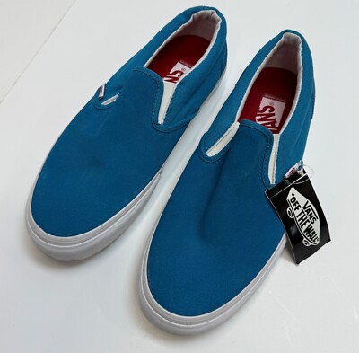 VANS Skate Slip-On MEN'S SNEAKERS BLUE SUEDE Skateboarding Shoes No Box