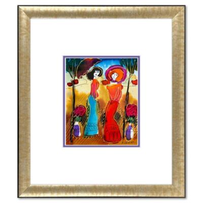 Moshe Leider, Framed Original Mixed Media Watercolor Painting, Hand Signed