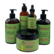 MIELLE Rosemary Mint Strengthening Curly Hair Care Products 5Pcs Bundle Set 
