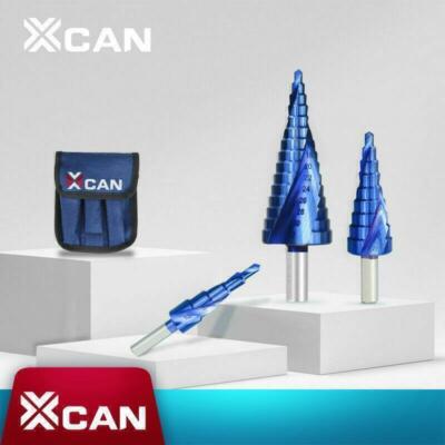 HSS Step Drill Cone Drill Hole Cutter Spiral Groove Drill Bit Blue