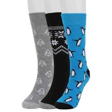 NWT Men  s Celebrate Together Christmas Socks Holiday Gift Printed Crew 3 Pairs