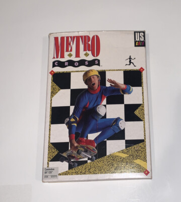 METRO CROSS Skateboarding Game US GOLD Commodore 64 128 Disk Preowned