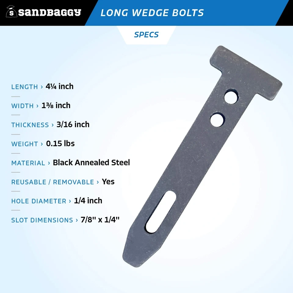 Pernos de cuña largos holgados para arena para moldes de concreto - Formas estándar de acero/madera contrachapada Foto 2 de 4