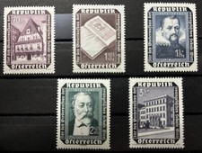 AUSTRIA 1953 - Reconstruction of the Protestant School - SET - MNH