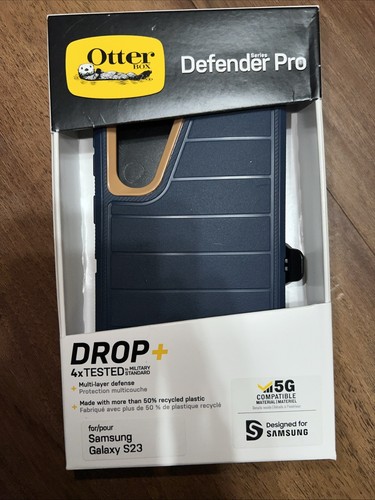 Otter Box Defender Pro For (Samsung Galaxy S23) Navy Blue/tan