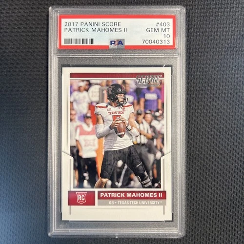 Patrick Mahomes II 2017 PSA 10 403 RC Rookie Texas Tech Red Raiders Panini Score