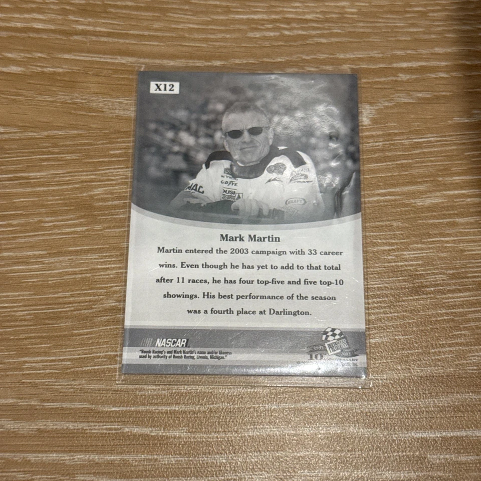 2003 Press Pass VIP Platinum Foil Mark Martin #X12 NASCAR 3000185 - Image 2 of 2